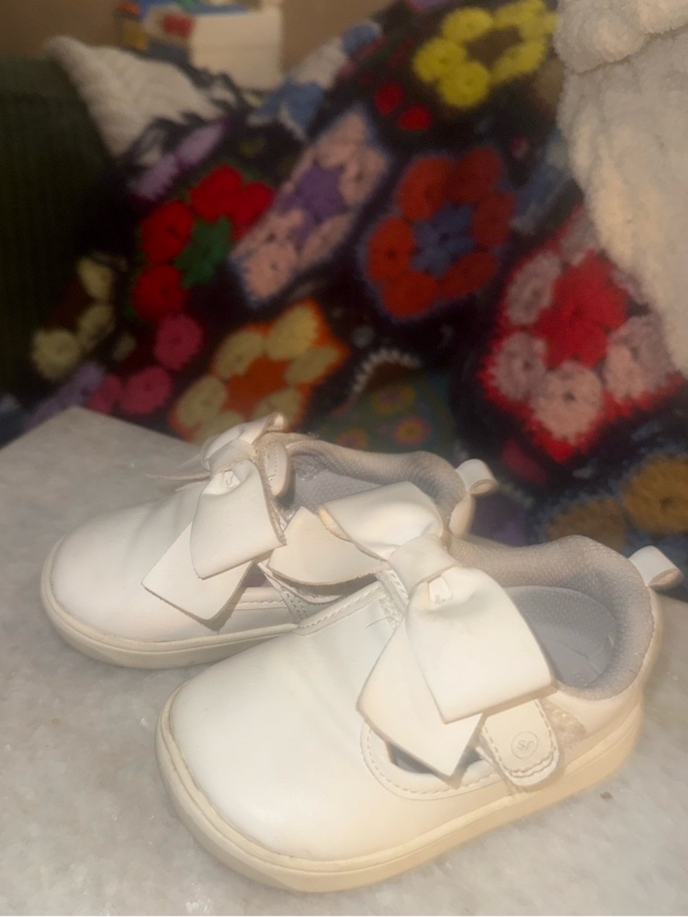 Stride Rite White Toddler Bow Mary Jane Shoes